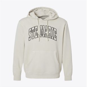 Ste. Marie Illinois Trendy Block Pigment-Dyed Hoodie