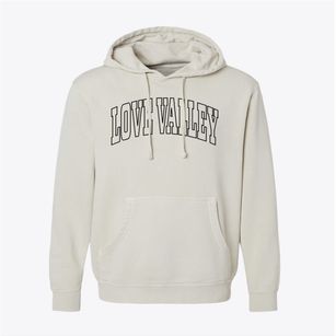 Love Valley North Carolina Trendy Block Pigment-Dyed Hoodie