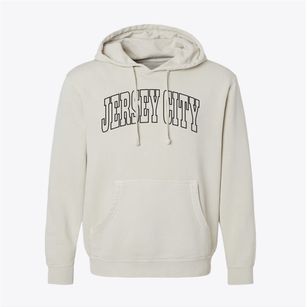 Jersey City New Jersey Trendy Block Pigment-Dyed Hoodie