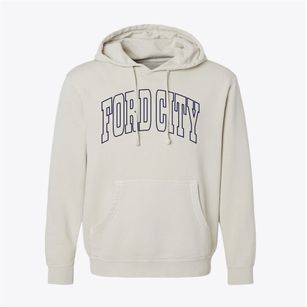 Ford City California Trendy Block Pigment-Dyed Hoodie