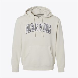 Glens Falls New York Trendy Block Pigment-Dyed Hoodie