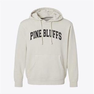 Pine Bluffs Wyoming Varsity Pigment-Dyed Hoodie