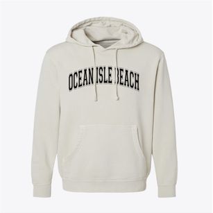 Ocean Isle Beach North Carolina Varsity Pigment-Dyed Hoodie