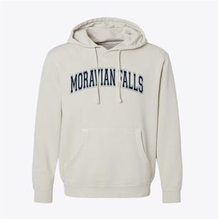 Moravian Falls North Carolina Varsity Pigment-Dyed Hoodie