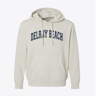 Delray Beach Florida Varsity Pigment-Dyed Hoodie