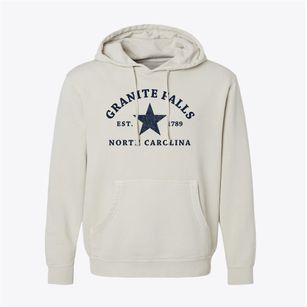 Granite Falls North Carolina Star Pigment-Dyed Hoodie