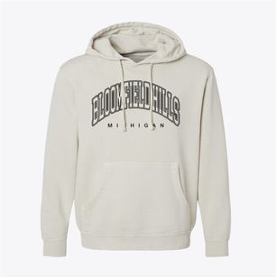 Bloomfield Hills Michigan Inline Pigment-Dyed Hoodie