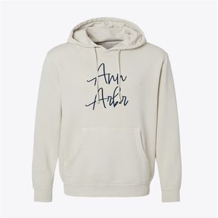 Ann Arbor Michigan Freestyle Pigment-Dyed Hoodie