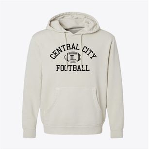 Central City Illinois Football Pigment-Dyed Hoodie