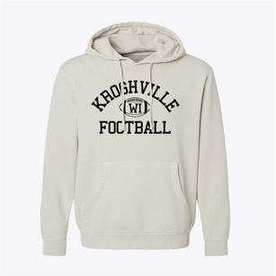 Kroghville Wisconsin Football Pigment-Dyed Hoodie