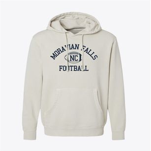 Moravian Falls North Carolina Football Pigment-Dyed Hoodie