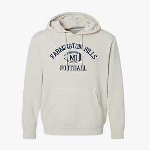 Farmington Hills Michigan Football Pigment-Dyed Hoodie