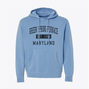 Green Spring Furnace Maryland Classic Established Pigment-Dyed Hoodie