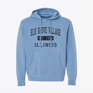 Elk Grove Village Illinois Classic Established Pigment-Dyed Hoodie