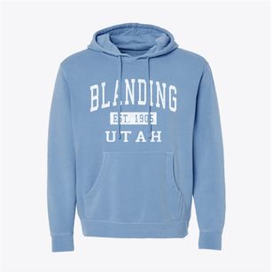 Blanding Utah Classic Established Pigment-Dyed Hoodie