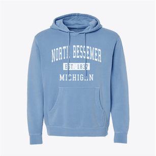 North Bessemer Michigan Classic Established Pigment-Dyed Hoodie