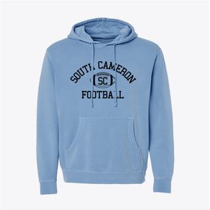 South Cameron High School Classic Football Pigment-Dyed Hoodie