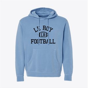 Le Roy High School Classic Football Pigment-Dyed Hoodie