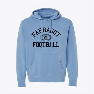 Farragut Intermediate School Classic Football Pigment-Dyed Hoodie