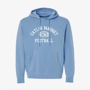 Catlin Magnet Center Classic Football Pigment-Dyed Hoodie