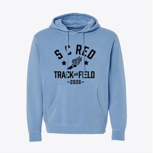 S C Red Elementary School Track and Field Pigment-Dyed Hoodie