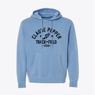 Claude Pepper Elementary School Track and Field Pigment-Dyed Hoodie