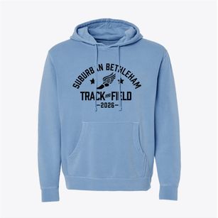 Suburban Bethleham Lutheran School Track and Field Pigment-Dyed Hoodie