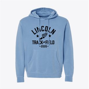 Lincoln Elementary School Track and Field Pigment-Dyed Hoodie