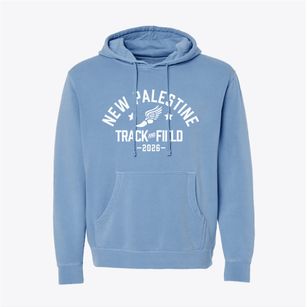 New Palestine Elementary School Track and Field Pigment-Dyed Hoodie