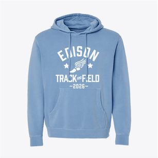 Edison Middle School Track and Field Pigment-Dyed Hoodie