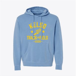 Kelso C 7 Elementary School Track and Field Pigment-Dyed Hoodie