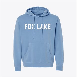 Fox Lake Wisconsin Classic Block Pigment-Dyed Hoodie