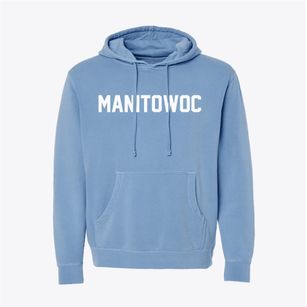 Manitowoc Wisconsin Classic Block Pigment-Dyed Hoodie