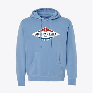 American Falls Idaho Diamond Star Pigment-Dyed Hoodie