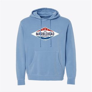 Marblehead Massachusetts Diamond Star Pigment-Dyed Hoodie