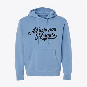 Muskegon Heights Michigan Vintage Team Pigment-Dyed Hoodie