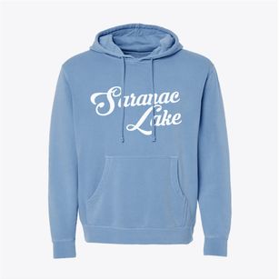 Saranac Lake New York Vintage Team Pigment-Dyed Hoodie