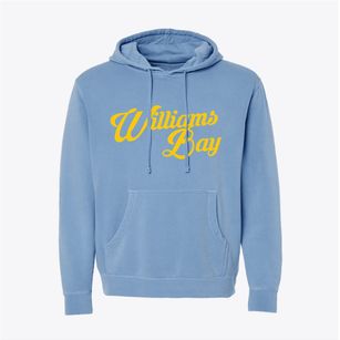 Williams Bay Wisconsin Vintage Team Pigment-Dyed Hoodie