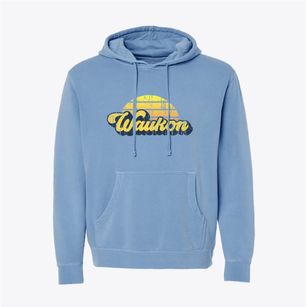 Waukon Iowa Sublime Sunset Pigment-Dyed Hoodie