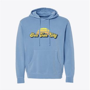 Sea Isle City New Jersey Sublime Sunset Pigment-Dyed Hoodie