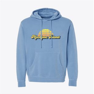 Mackinac Island Michigan Sublime Sunset Pigment-Dyed Hoodie