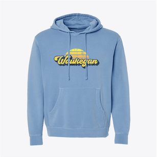 Waukegan Illinois Sublime Sunset Pigment-Dyed Hoodie