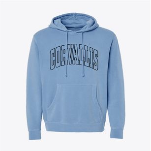 Corvallis Oregon Trendy Block Pigment-Dyed Hoodie