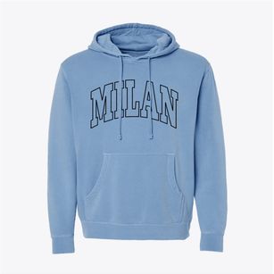 Milan New York Trendy Block Pigment-Dyed Hoodie