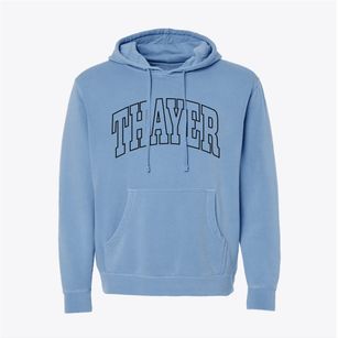 Thayer Kansas Trendy Block Pigment-Dyed Hoodie