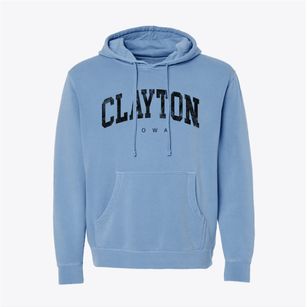 Clayton Iowa Urban Vibe Pigment-Dyed Hoodie