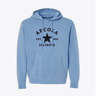 Arcola Illinois Star Pigment-Dyed Hoodie
