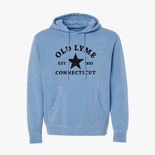 Old Lyme Connecticut Star Pigment-Dyed Hoodie