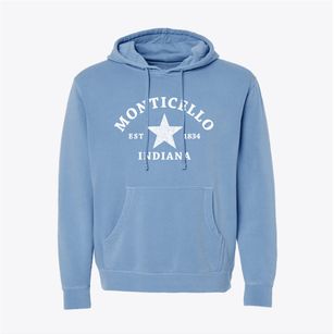 Monticello Indiana Star Pigment-Dyed Hoodie
