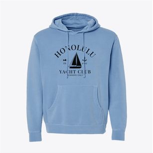 Honolulu Hawaii Yacht Club Pigment-Dyed Hoodie